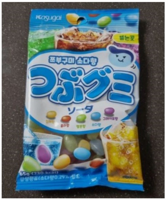 카스가이 쯔부구미 소다 젤리벨리 콩젤리, 65g, 8개
