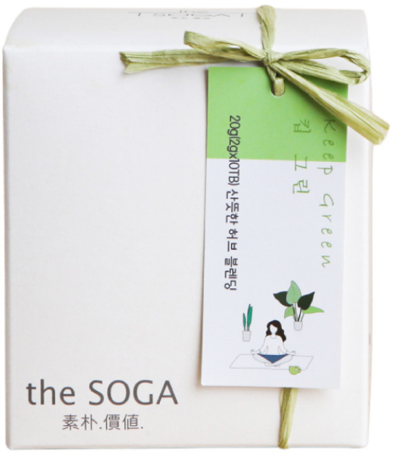 [더소가] 페퍼민트 그린마테 블렌딩티 킵그린 10티백 힐링선물 향긋하고 청명한 에너지 힐링선물 카페인차 허브티 허브차 마테차, 1박스, 10개입, 2g