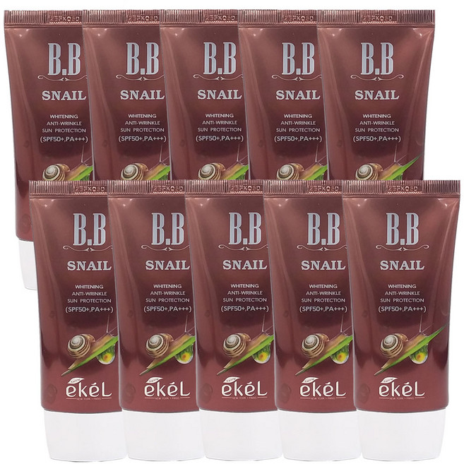 이켈 스네일 비비크림 자외선차단 달팽이비비 스킨톤컬러 미백 주름개선, 단일, 10개, 50ml