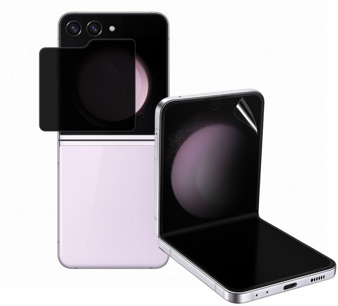 삼성 갤럭시 Z플립5 플립6 전면강화유리 내부TPU 지문방지 사생활보호필름 세트, 1세트