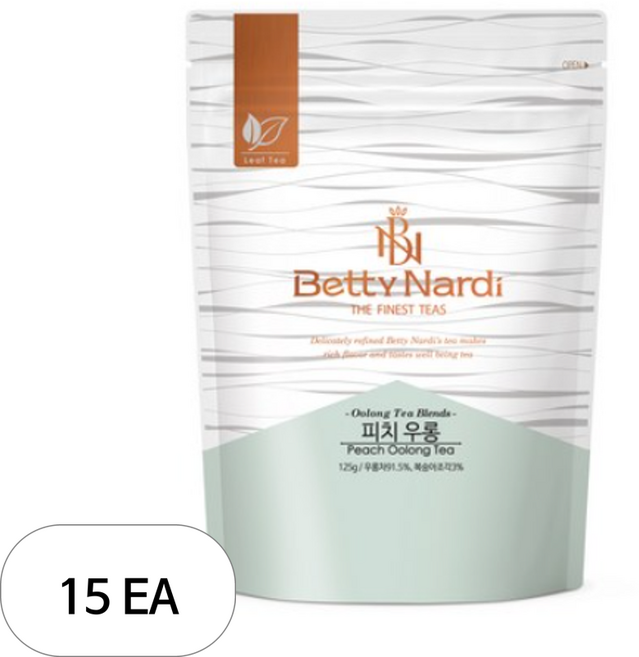 베티나르디 피치 우롱 티 리필 지퍼백, 125g, 15개, 1개입