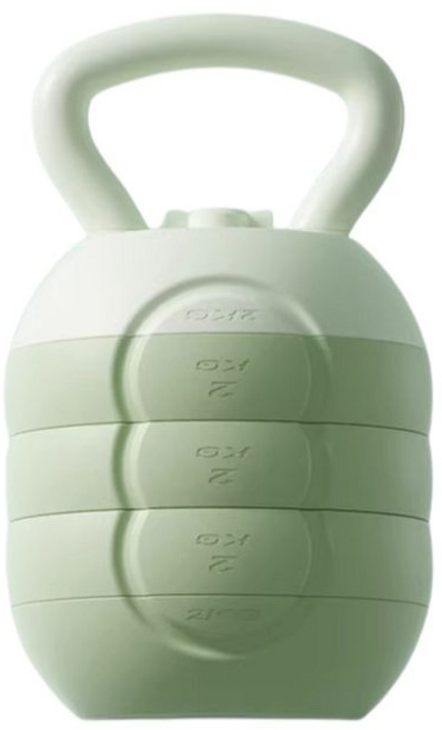可調式注水壺鈴 可增減重量 天空藍 10kg, 綠色, 1個