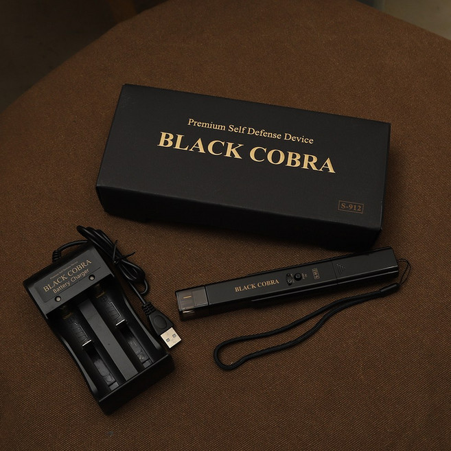 호신용 전기충격기 휴대용 S912울트라 강력한 여성 호신용품 블랙코브라 삼단봉포함, 1개