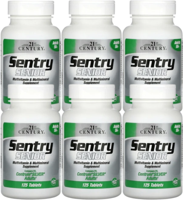 21st Century 센트리 시니어 종합비타민 및 종합미네랄 보충제 50세 이상 성인용 125정, 6개 - 쿠팡