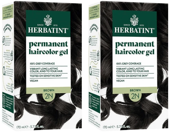 허버틴트 퍼머넌트 헤어컬러 젤 135ml, Brown, 2개 - 쿠팡