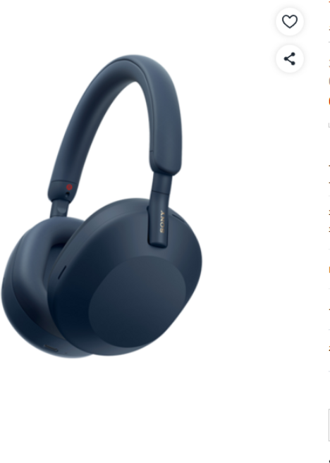 소니 WH-1000XM5(미드나잇 블루) 스터디 헤드폰