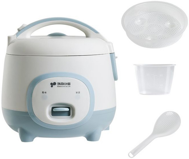키친아트 미니 전기밥솥 KRC-6903 찜기포함 2~3인용 싱글 자취 원룸, 혼합색상