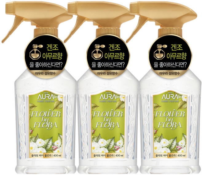 아우라 섬유향수 400ml 플라워 바이 플로라, 6개