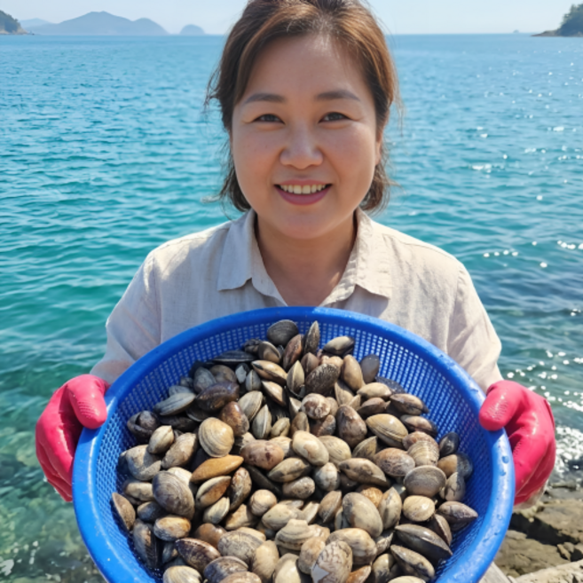 먹사부 국내산 남해안 생물 물 왕바지락 1차 해감 (자연산 통통한 살 파스타 조개술찜 칼국수 볶음 국물용), 1개, 생물 바지락 1000g