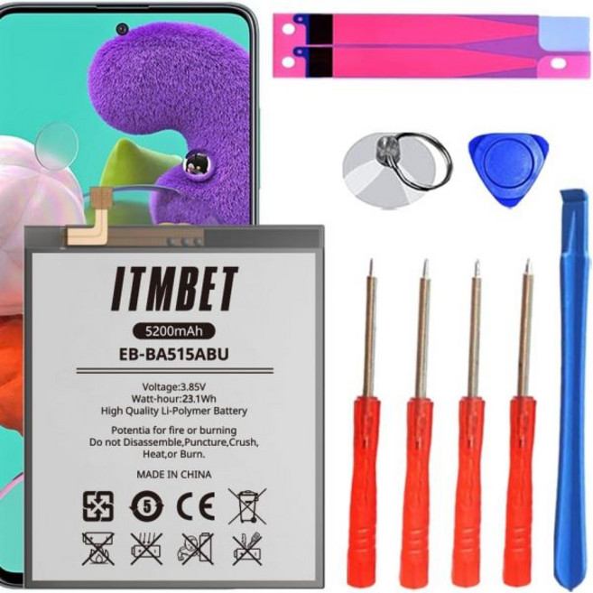 삼성 갤럭시 S23용 배터리 5000mAh 업그레이드 2025년 신형 0 사이클 EBBS912ABY 교체용 S23 SMS911B SMS911U SMS911U1 SMS911N 호, 1 Count (Pack of 1), A51