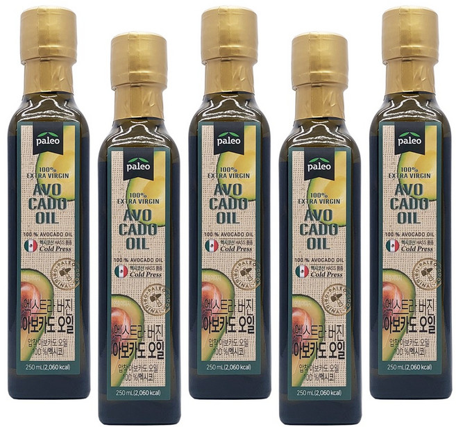 팔레오 아보카도오일 엑스트라버진, 5개, 250ml