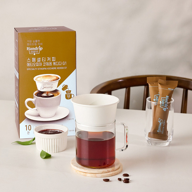 핸드립 스페셜티 드립 원두커피 에티오피아 코체레 케디다 10T(분쇄원두+드리퍼) 아로마빌커피