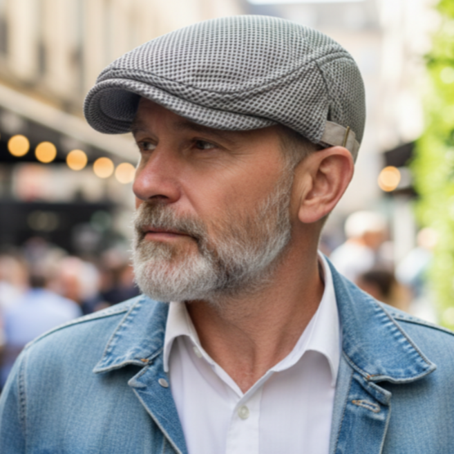 낭만삼춘 C14 중년 남성 통기성 메쉬 헌팅캡 데일리 베레모 낚시 모자 골프 모자