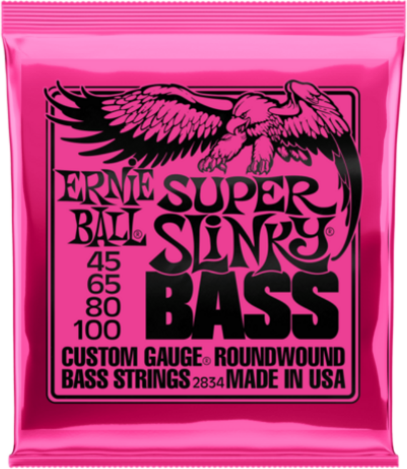 어니볼 Ernie ball Super Slinky Bass 베이스 스트링 45~100, SLINKY 2834, 혼합색상, 1개