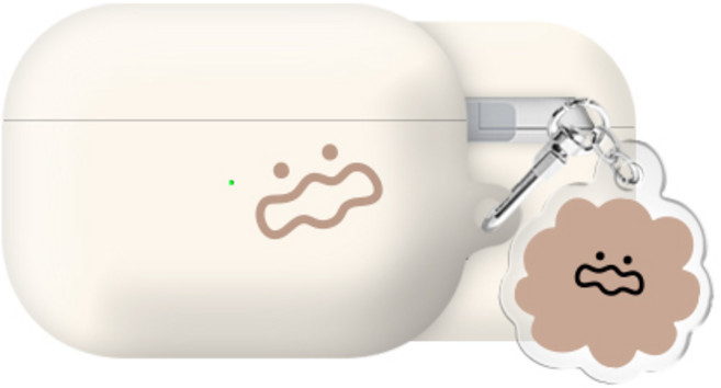 말랑말랑 베이직 에어팟 프로/프로2 하드 케이스 +아크릴 키링 세트, 겁쟁이, AirPodsPro(2세대)