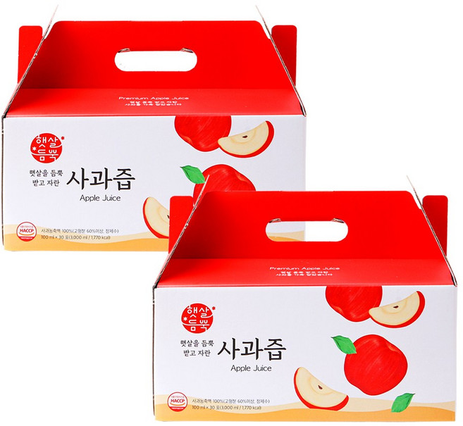 New 영주 햇살듬뿍 사과즙 (2세트), 60포, 60개, 100ml