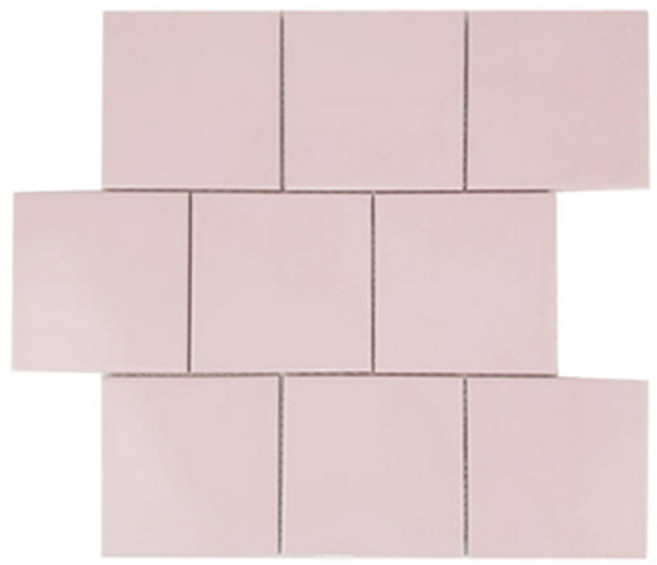 중앙데코 자기질모자이크타일 97mm 정사각블럭, 1개, 04.연핑크유광 (약34.6cm x 29.7cm)