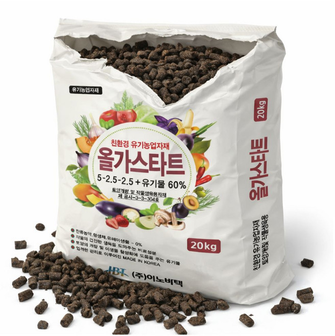 자재1번가 발효계분비료 압축 펠렛 퇴비 친환경 유기질비료 텃밭 거름 냄새적은, 20kg, 1개