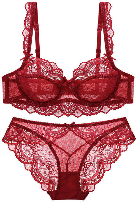 여성용 레이스 브라 + 팬티 세트 섹시 캐주얼 컴포트 브래지어 팬티 여자 속옷 빅사이즈 WMY