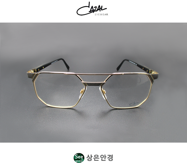 카잘 레전드 CAZAL Legends 743 COL 379 골드 그레이 다각형 티타늄 보잉 안경