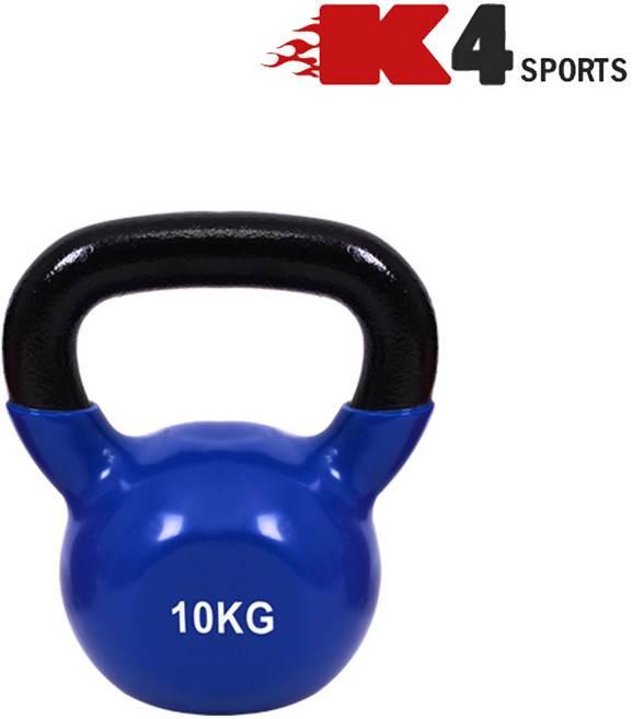 K4스포츠아몸디 K4-81 컬러 케틀벨 카틀벨 고무 크로스핏 덤벨 아령, 10kg, 블루, 1개