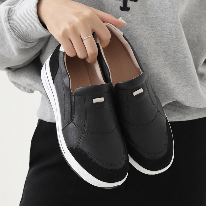 제이슈 소가죽 베논 에어 퀄팅 슬립온 4cm