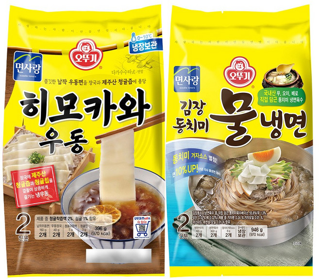 오뚜기 히모카와우동(2인) 396g 1개+김장동치미물냉면(2인) 946g 1개, 1개