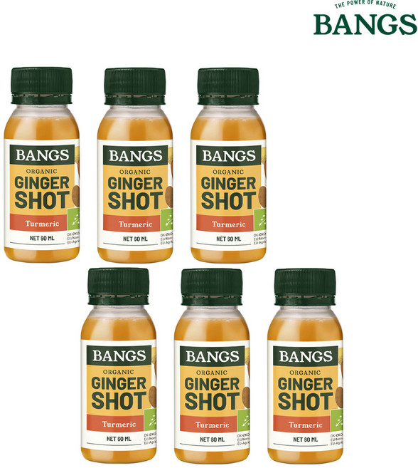 뱅스 유기농 진저샷 강황, 6개, 60ml