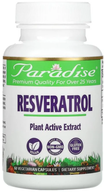 파라다이스 허브 레스베라트롤 60 캡슐 호장근 뿌리 추출물 시르투인 폴리페놀 효능 효과, 1개, 60정 - 쿠팡