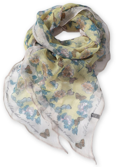 메리앤유 나비꽃 나염 소프트 거즈 롱 스카프 국산