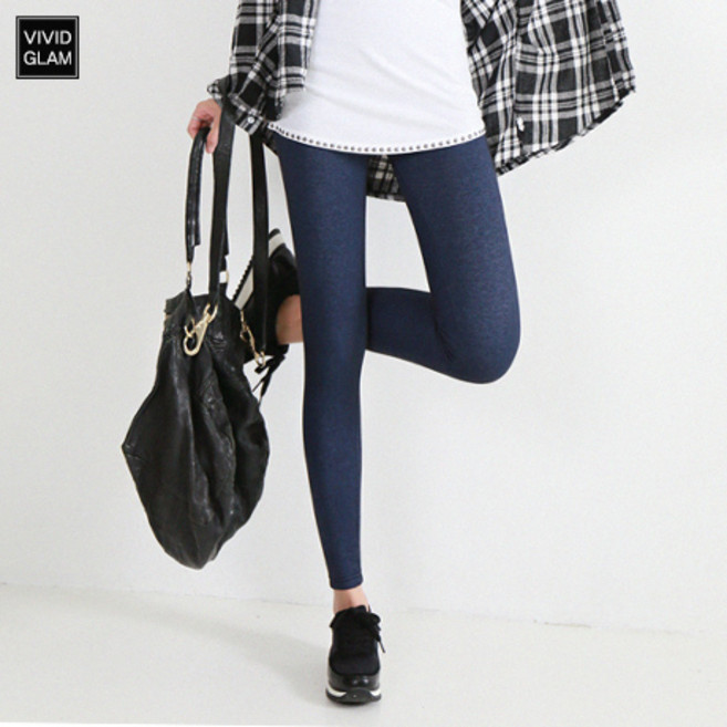 밴딩 데님 레깅스 2color 빅사이즈 여성의류 F~XL 밴딩팬츠 청바지
