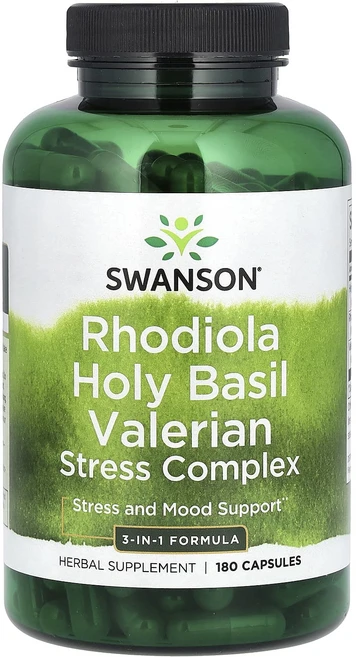 Swanson 홍경천 홀리 바질 발레리안 스트레스 복합체 캡슐 180정, Swanson 홍경천 홀리 바질 발..., 1개 - 쿠팡