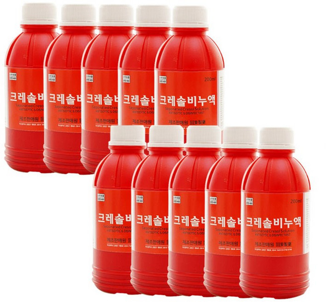 크레졸 크레솔 비누액 소독약 살균 유해동물, 200ml, 10개