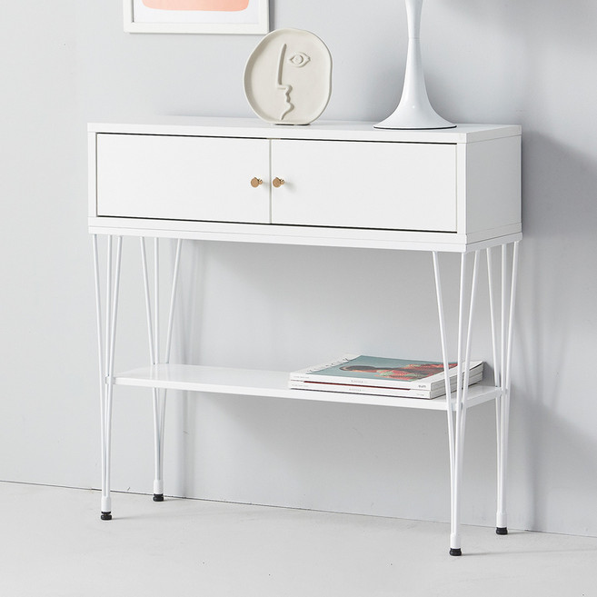 가이온 세나 2단 서랍콘솔 사이드 테이블, 화이트