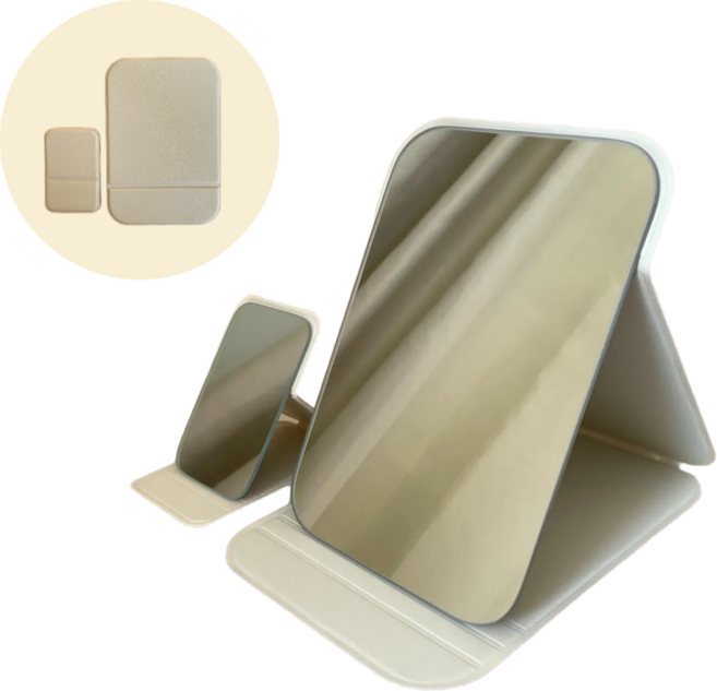 에브리스텝 휴대용 탁상 거울 세트, 아이보리