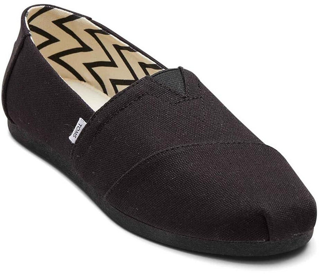 TOMS 여성용 Alpargata 와이드 에스파드리유 로퍼 플랫 블랙/블랙 재활용 면 캔버스 10 291735