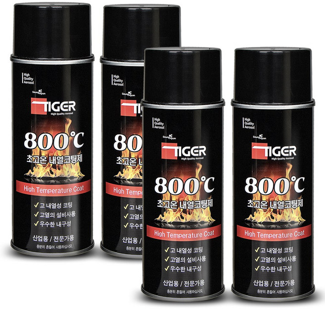 다우몰 800도 초고온 내열 페인트 락카 스프레이, 4개, 420ml, 은색(TG800SiL)