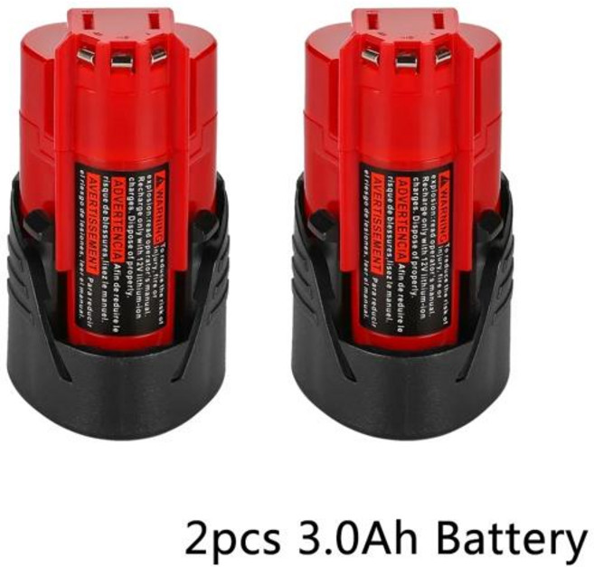 밀워키 M12 XC 무선 전동 공구용 12V 배터리 3Ah 6Ah 충전식 48-11-2402 MIL-12A-LI, 03 3AH 2PCS