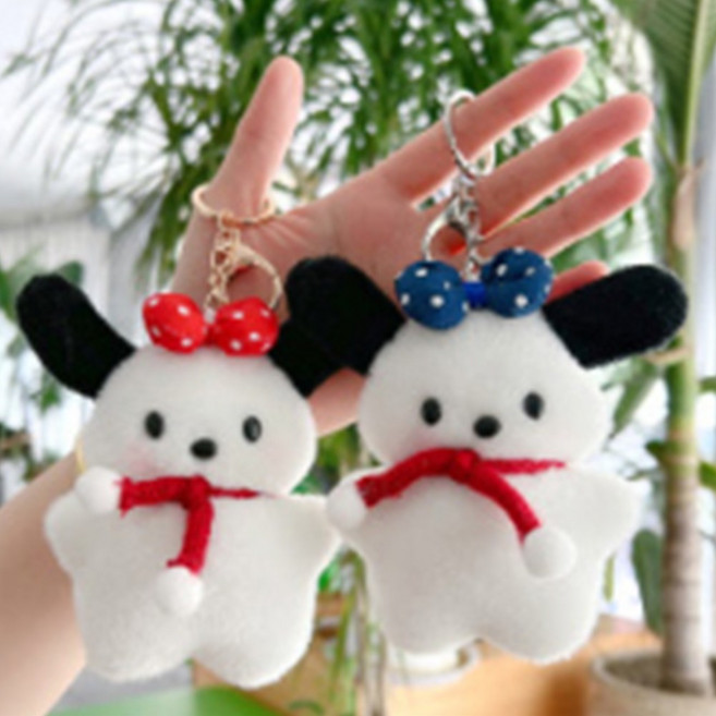 키홀더 열쇠 파우치 케이스 인형키링 가방 열쇠고리, 1개, 못난이 인형 피치블랙