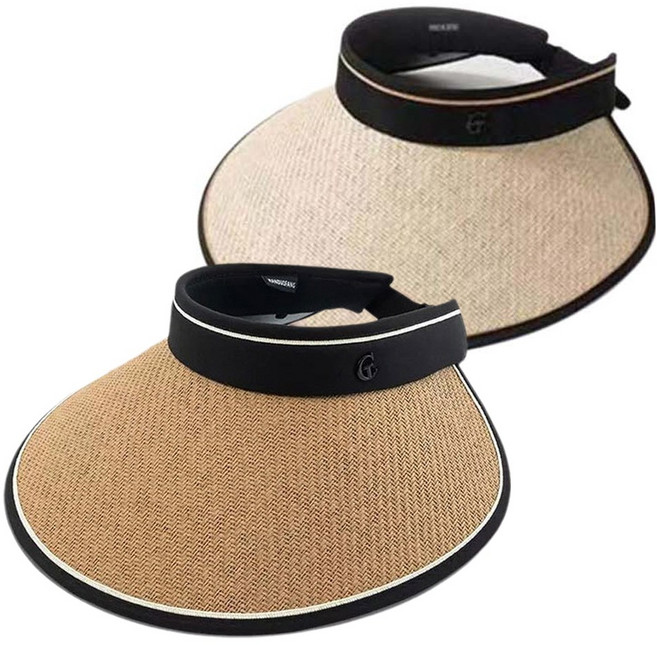 돌돌이 라탄 여성 썬캡 자외선 완벽 차단 모자 1+1