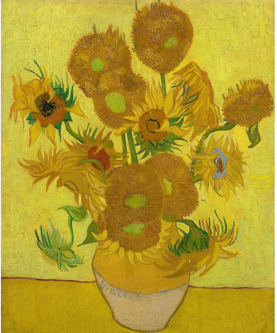 해바라기 명화 그림 액자, 엣지 골드