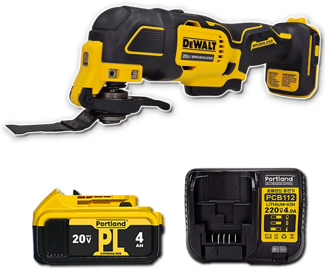 디월트 멀티커터 DCS354N 20V 브러쉬리스 충전 전동 무선 멀티커터 포틀랜드 배터리1개 충전기 세트, 1세트