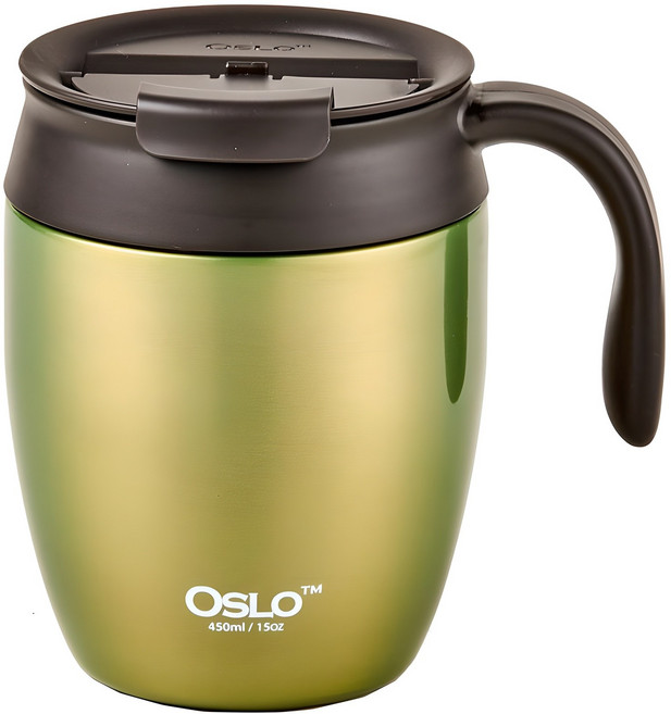 오슬로 애플 머그 텀블러, 그린, 450ml, 1개