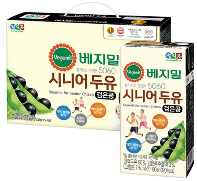 베지밀 5060시니어두유 190mlx24팩x2박스(선물세트), 190ml, 48개