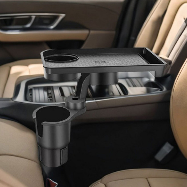 엄마미아 차량용 컵 홀더 선반 트레이, 블랙, 1개