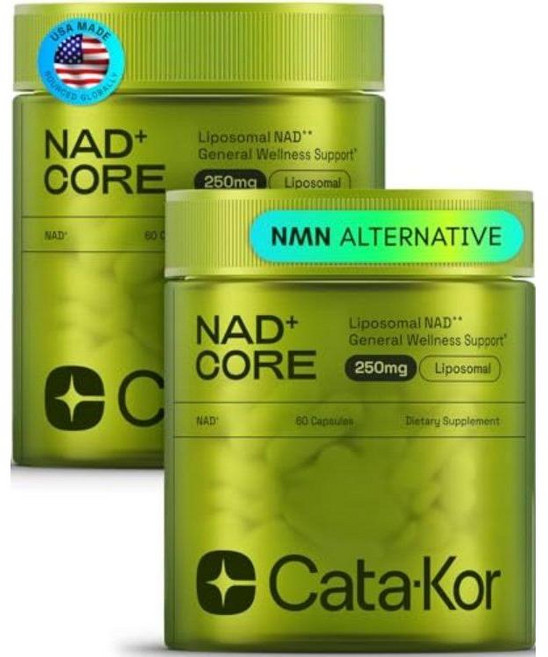 Cata-Kor NMN 보충제 대체품 리포솜 NAD+ 서드파티 테스트 NAD CORE 30일분량 60캡슐, 120 카운트 (1팩)