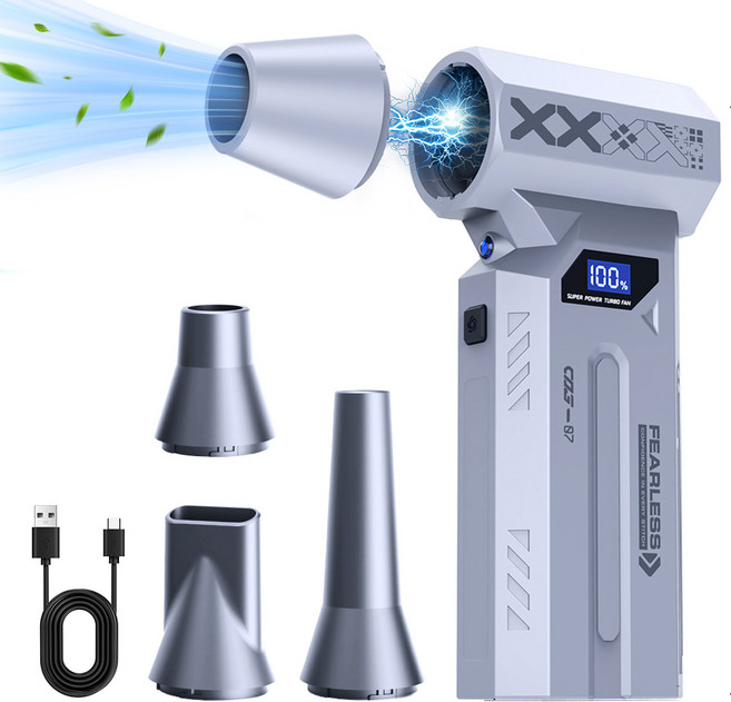 BOACE 초강력 무선 에어건 4단계 미니 핸디 청소기 120 000RPM LED 조명 잔량 표시 틈새 먼지 제거 청소기, Z3, 실버