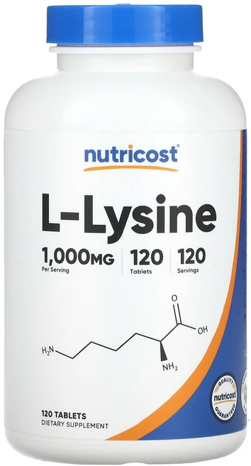 Nutricost 뉴트리코스트 L-라이신 1000mg 120 태블릿 필수 아미노산 - 쿠팡