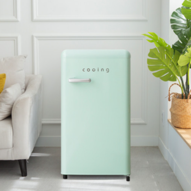 쿠잉 레트로 미니냉장고 REF-90CN 레드 블루 민트 85L 소형 냉장고