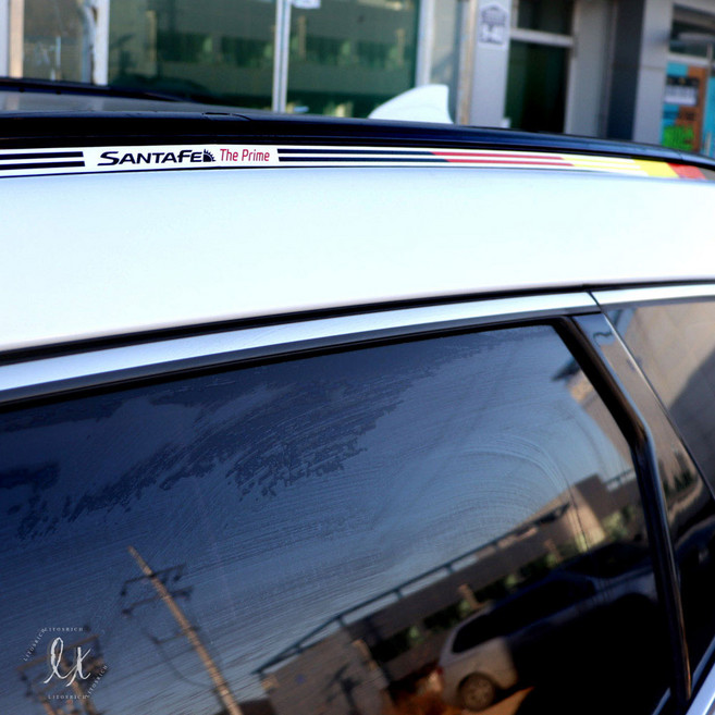 TN 싼타페DM 호환 루프레일 드레스업 흠집방지 데칼 스티커, 화이트, 프랑스, 1개